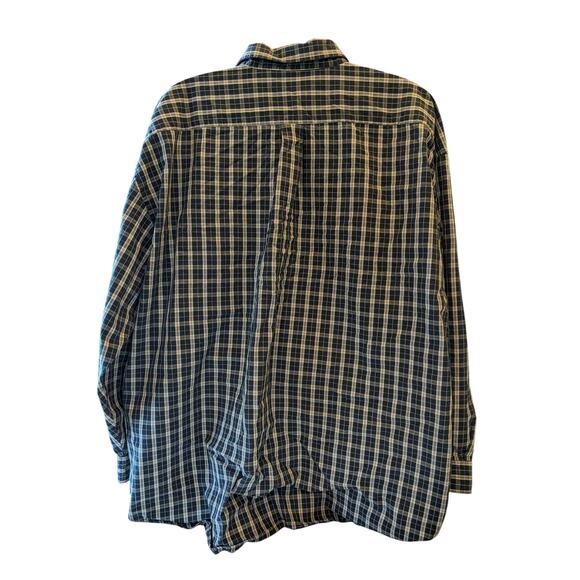 Van Heusen Studio Shirt Mens 3XLT Button Up Long Sleeve Cotton Plaid Blue Gray - Picture 7 of 15